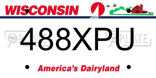 488XPU Wisconsin License Plate