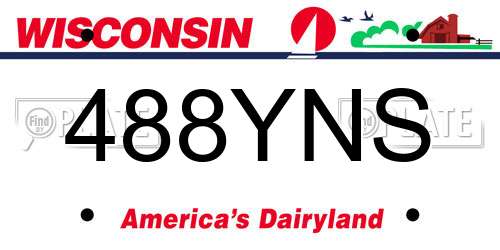 488YNS Wisconsin License Plate