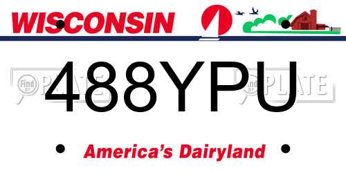 488YPU Wisconsin License Plate
