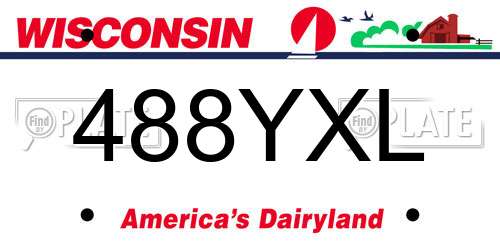 488YXL Wisconsin License Plate