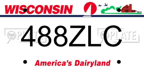 488ZLC Wisconsin License Plate