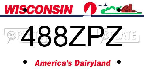 488ZPZ Wisconsin License Plate