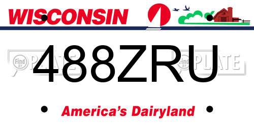488ZRU Wisconsin License Plate