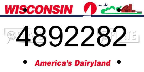 4892282 Wisconsin License Plate