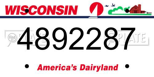 4892287 Wisconsin License Plate