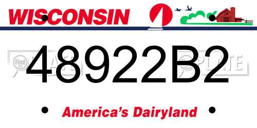48922B2 Wisconsin License Plate