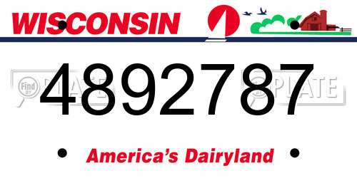 4892787 Wisconsin License Plate