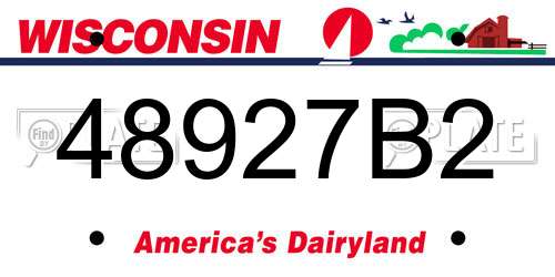48927B2 Wisconsin License Plate