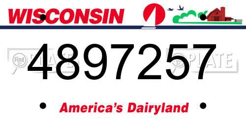 4897257 Wisconsin License Plate