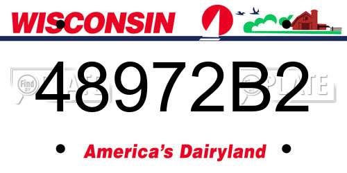 48972B2 Wisconsin License Plate