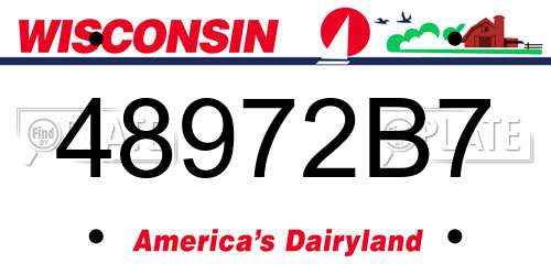 48972B7 Wisconsin License Plate