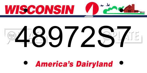 48972S7 Wisconsin License Plate