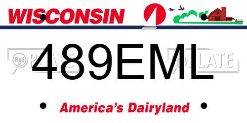489EML Wisconsin License Plate