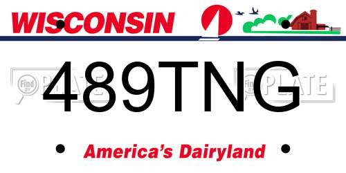 489TNG Wisconsin License Plate