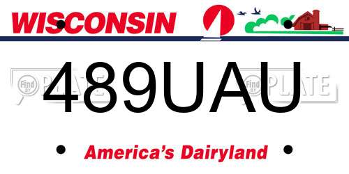 489UAU Wisconsin License Plate