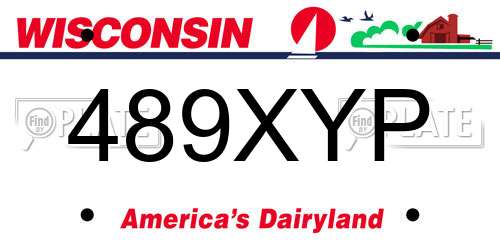 489XYP Wisconsin License Plate