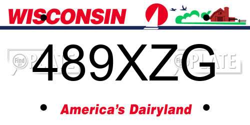 489XZG Wisconsin License Plate