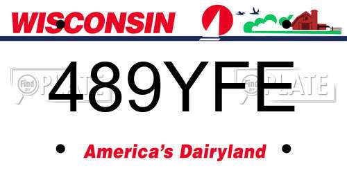 489YFE Wisconsin License Plate