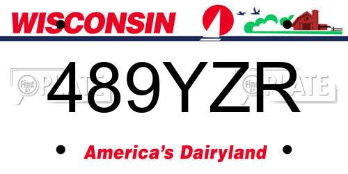 489YZR Wisconsin License Plate