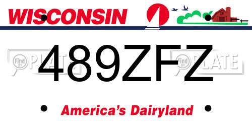 489ZFZ Wisconsin License Plate