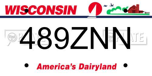 489ZNN Wisconsin License Plate