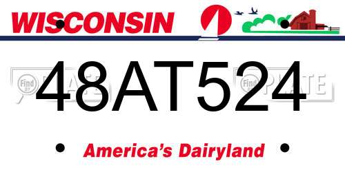 48AT524 Wisconsin License Plate