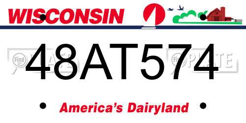 48AT574 Wisconsin License Plate