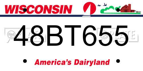 48BT655 Wisconsin License Plate