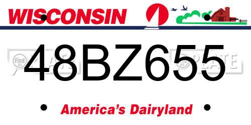 48BZ655 Wisconsin License Plate