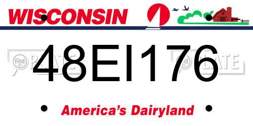 48EI176 Wisconsin License Plate