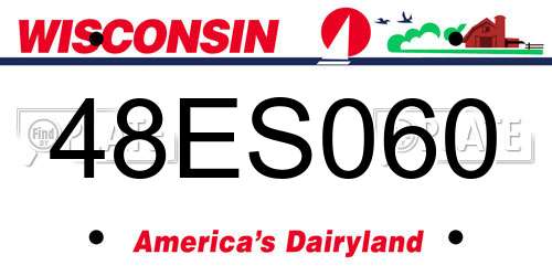 48ES060 Wisconsin License Plate