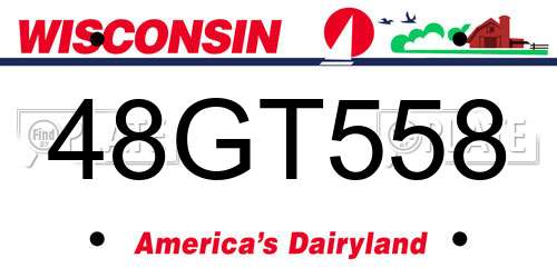48GT558 Wisconsin License Plate