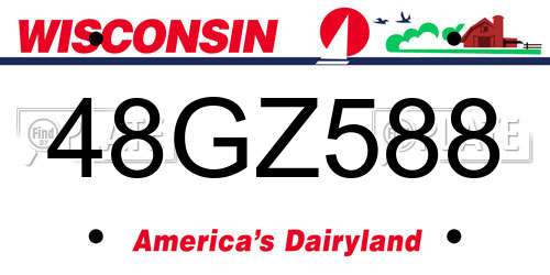 48GZ588 Wisconsin License Plate