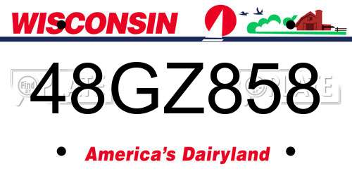 48GZ858 Wisconsin License Plate