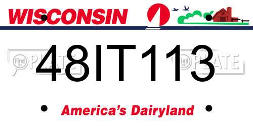 48IT113 Wisconsin License Plate