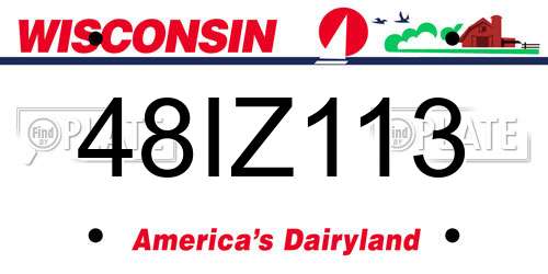 48IZ113 Wisconsin License Plate