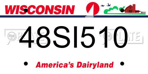 48SI510 Wisconsin License Plate