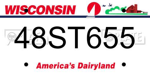 48ST655 Wisconsin License Plate