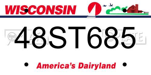 48ST685 Wisconsin License Plate