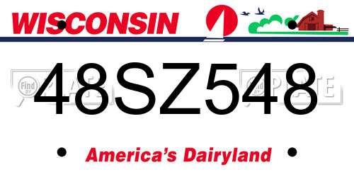 48SZ548 Wisconsin License Plate