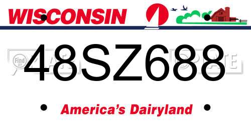 48SZ688 Wisconsin License Plate