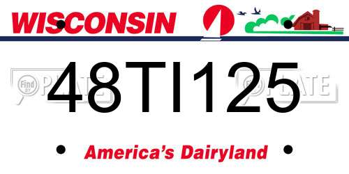 48TI125 Wisconsin License Plate