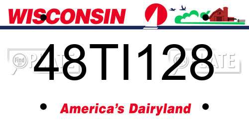 48TI128 Wisconsin License Plate