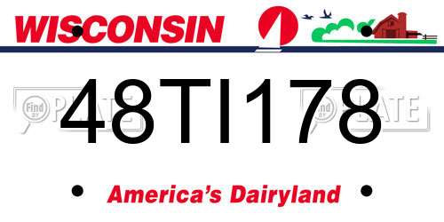 48TI178 Wisconsin License Plate