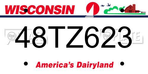 48TZ623 Wisconsin License Plate