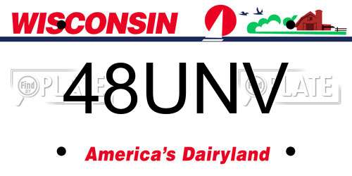 48UNV Wisconsin License Plate
