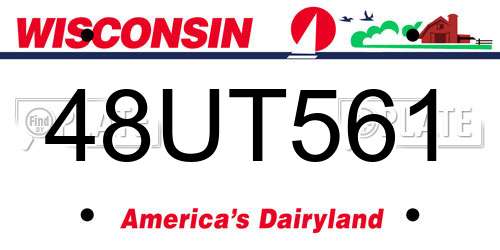 48UT561 Wisconsin License Plate