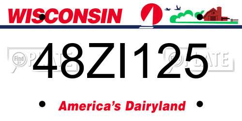 48ZI125 Wisconsin License Plate