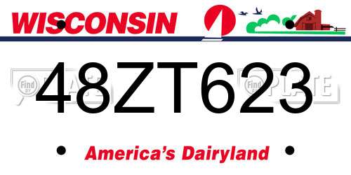 48ZT623 Wisconsin License Plate