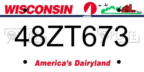 48ZT673 Wisconsin License Plate